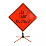 Roll Up Sign & Stand - 48 Inch Left Lane Closed Roll Up Reflective Traffic Sign